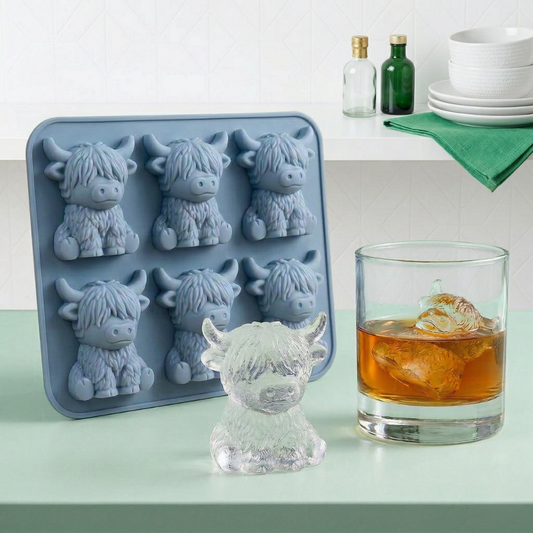 FrostMoo™ – Molde de Hielo 3D con Ganado de las Tierras Altas Escocesas