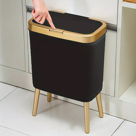 Cesto Moderno de 15L con Cierre Hermético y Patas Elevadas | Cesto Elegante para Cocina, Sala de Estar y Baño