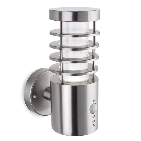 Luz de Pared Exterior LED PIR Riston, Acero Inoxidable