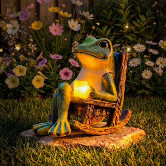 GlowCroak™ – Figurita de Jardín Alimentada por Solar: Decoración de Rana Brillante