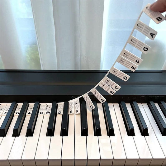 Etiquetas de notas para teclado de piano desmontables
