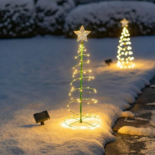 50% DE DESCUENTO | ShineTree™ - Árbol de Navidad de Metal LED Solar con Guirnaldas [Último Día de Descuento]