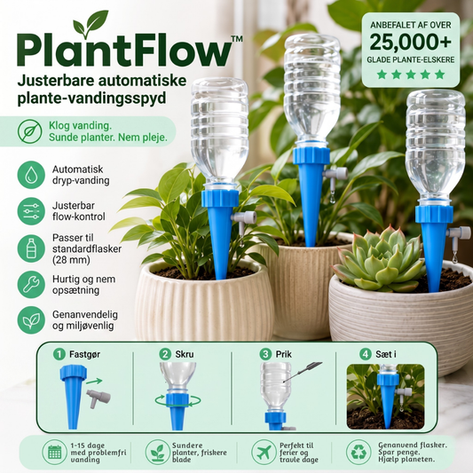PlantFlow™ – Aspersores Automáticos de Recuperación de Agua Ajustables para Plantas