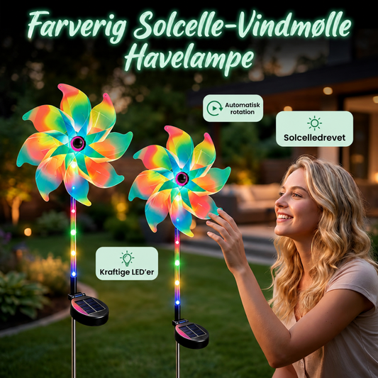 ColorTwirl™ – Molino de viento solar con luz arcoíris para el jardín