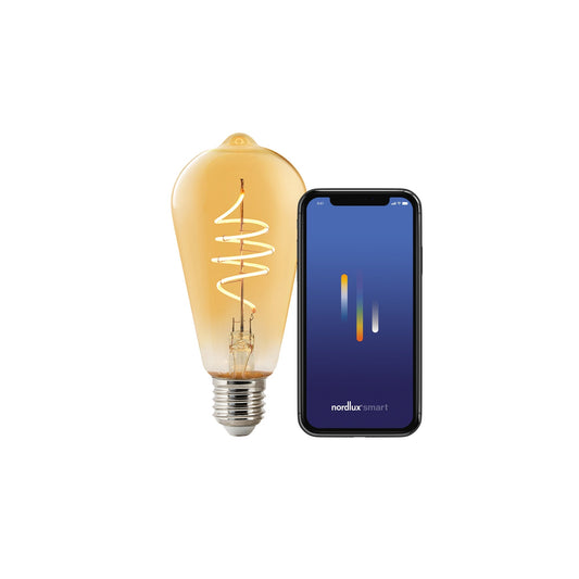 Bombilla Smart Deco Edison E27 ST64 380lm, Ámbar