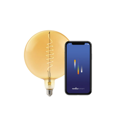 Bombilla inteligente Smart Deco G200 Globo E27 380lm, Ámbar