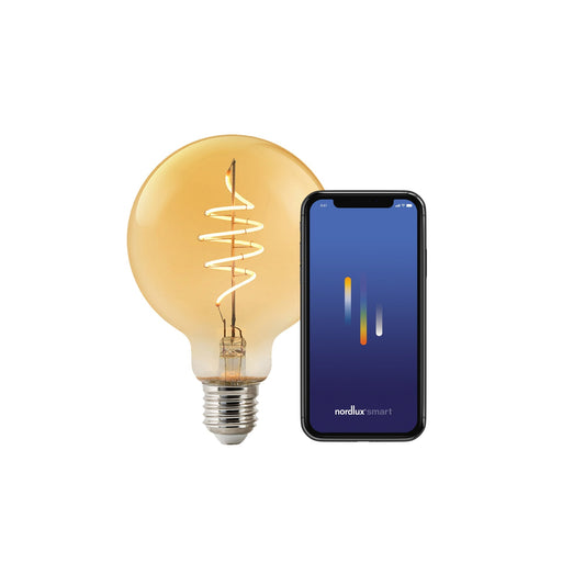 Bombilla Smart Deco G95 Globo E27 380lm, Ámbar