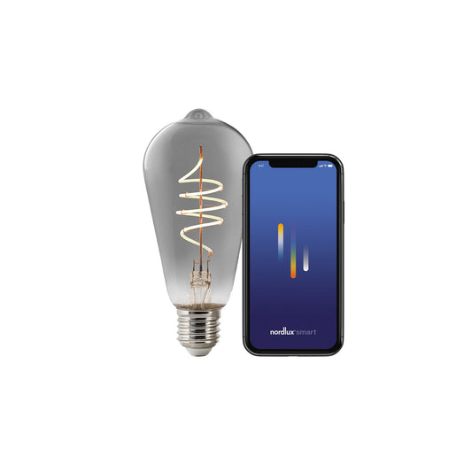 Bombilla Smart Deco Edison E27 ST64 100lm, Ahumada