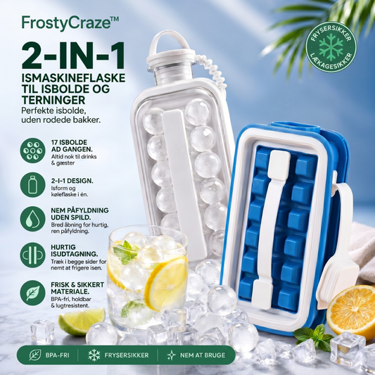 FrostyCraze™ – Botella Portátil 2-en-1 para Bolas de Hielo y Hielo