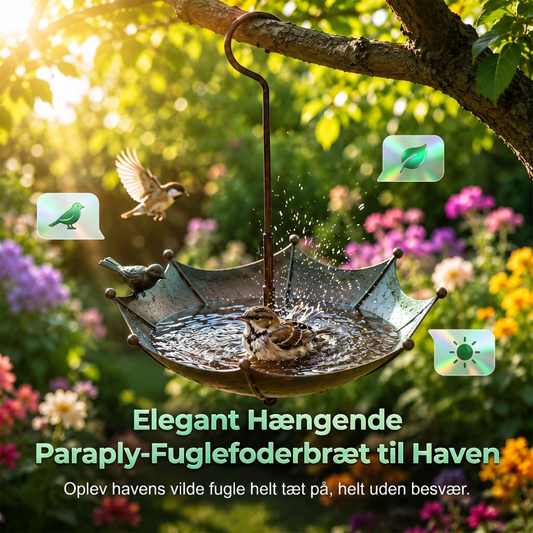BirdHaven™ – Fuente para pájaros y estación de comida exterior para paraguas