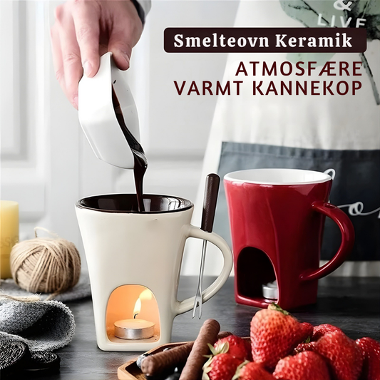 CozyMelt™ – Taza de Fondue de Chocolate y Queso de Cerámica Calentada