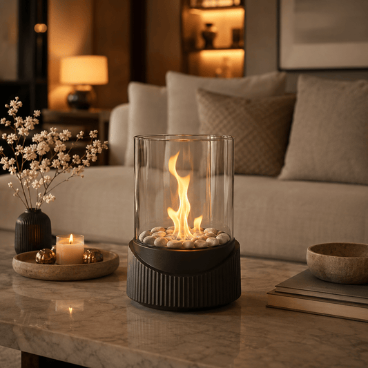 COSYFLAME – Chimenea de Mesa Moderna con Llamas Reales y Combustible de Bioetanol Sin Humo