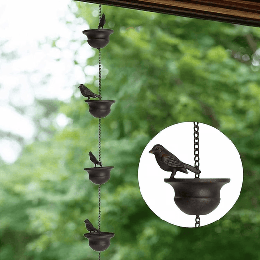 RainHaven™ – Cadena de lluvia decorativa para aves