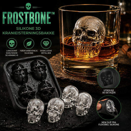FrostBone™ – Molde de silicona para cubitos de hielo en forma de calavera 3D