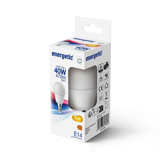 Bombilla LED E14 Golf G45 4.9w 470lm Blanco Cálido 2700k (equivalente a 40w)