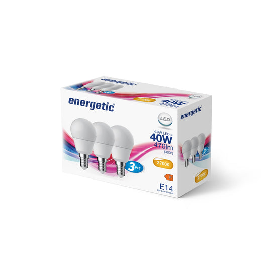 G45 | E14 | 470lm | 2700k (equivalente a 40w) (Paquete de 3)