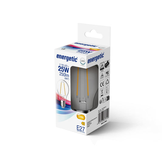 A60 | E27 | 250lm | 2700k (equivalente a 25w)