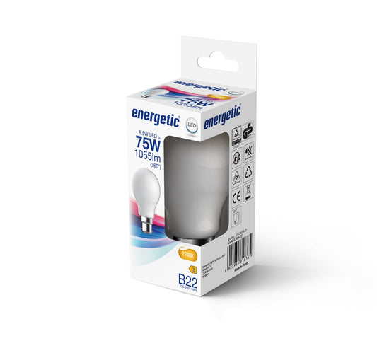 A60 | B22 | Vidrio Lechoso | 1055lm | 2700k (75w eqv)