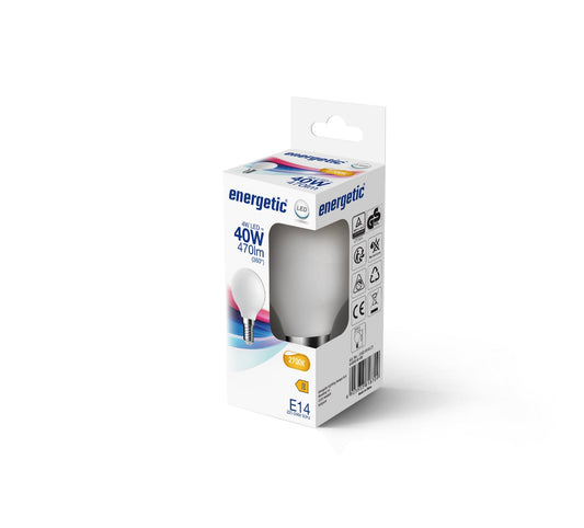 G45 | E14 | Vidrio Lechoso | 470lm | 2700k (equiv. a 40w)