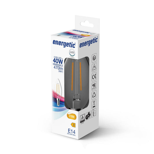 Bombilla LED regulable E14 C35 470lm 4.8w (equivalente a 40w)