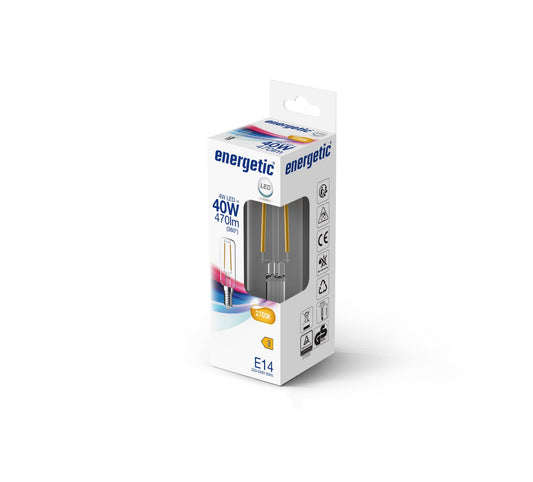 E14 470lm 4w T25 Bombilla LED Filamento Luz Cálida Blanca