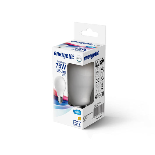 A60 | E27 | Vidrio Lechoso | 1055lm | 4000k (75w eqv)