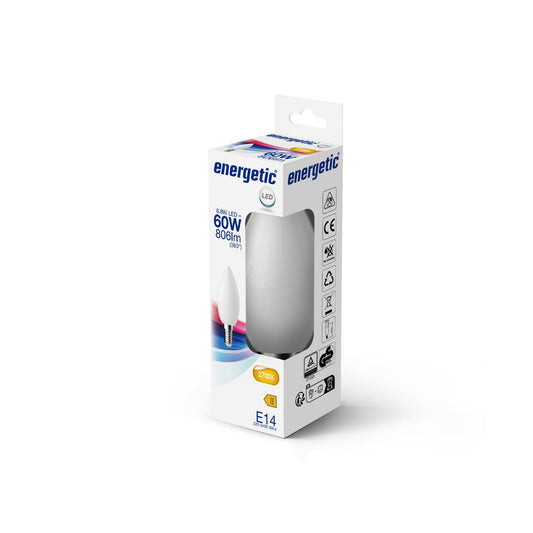 C35 | E14 | Vidrio Lechoso | 806lm | 2700k (60w eqv)