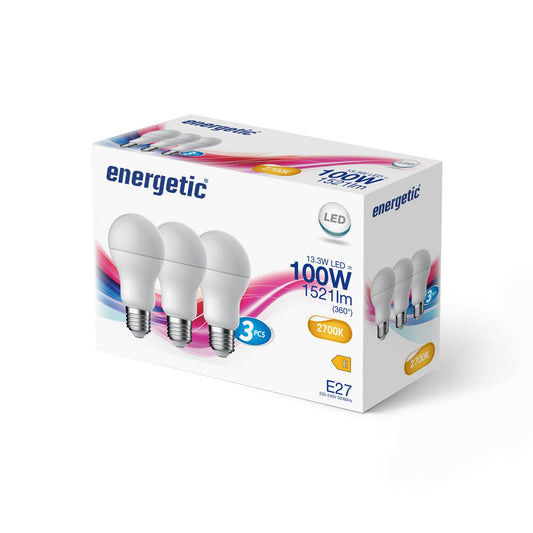 E27 GLS 1521lm Blanco Cálido 2700k (equivalente a 100w) (Paquete de 3)