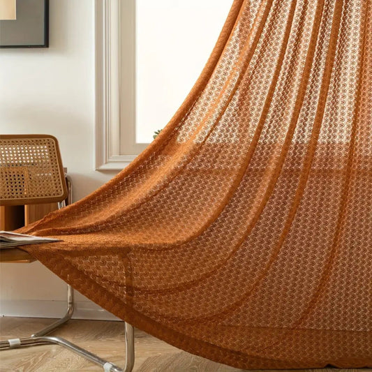 Cortina de Crochet Boho Brillo Ámbar