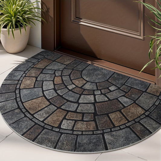 Tapete de Entrada en Semicírculo de Mosaico | Uso Interno y Externo