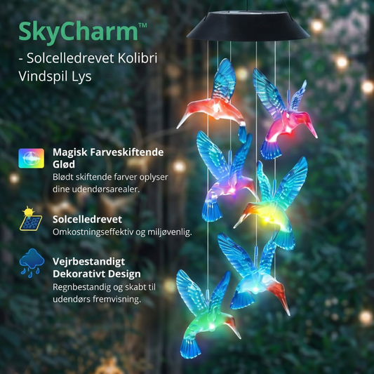 SkyCharm™ – Campana de viento en colibrí alimentada por energía solar