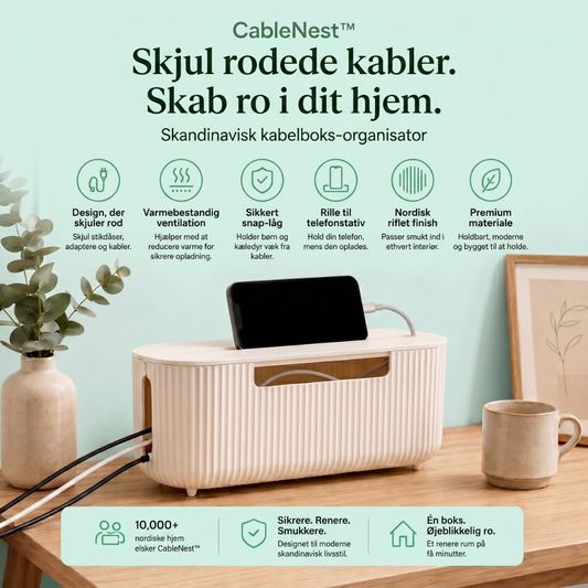 CableNest™ – Caja Escandinava para Ocultar Cables y Gestión de Cables