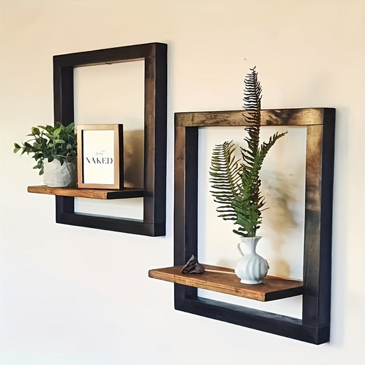AlbumStil: Estantes de pared modernos – ahorradores de espacio, decorativos y de fácil mantenimiento con acabado en madera para fotos y decoración