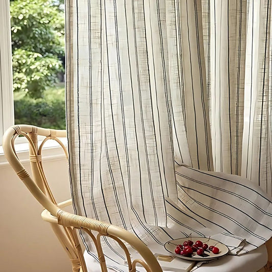 AmbienteStreifen: Cortinas semi-transparentes con rayas verticales – elegantes y acogedoras para una decoración moderna