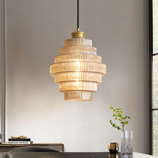 AntikGlanz: Lámpara colgante de vidrio y latón vintage – decorativa y elegante para comedores y salas de estar