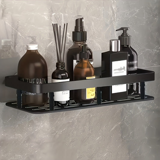 AquaOrdnung: Estantería de pared para baño – gran estante de plástico, flotante y ahorrador de espacio sin taladrar para ducha y cocina