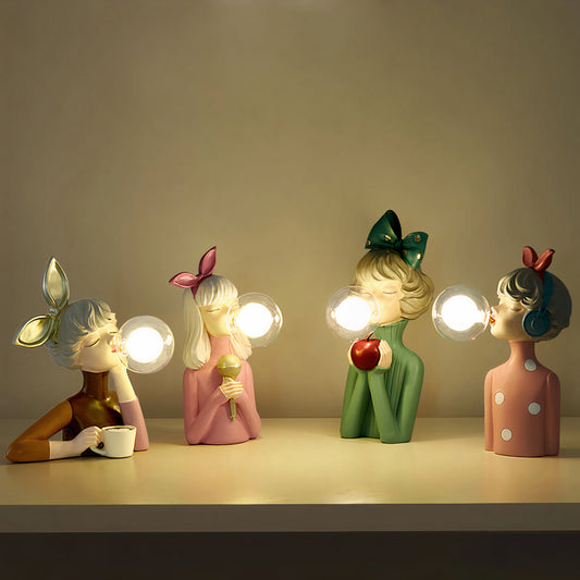 Artisan Sisters: Lámpara de mesa de diseño de madera y vidrio – luz cálida para un hogar moderno