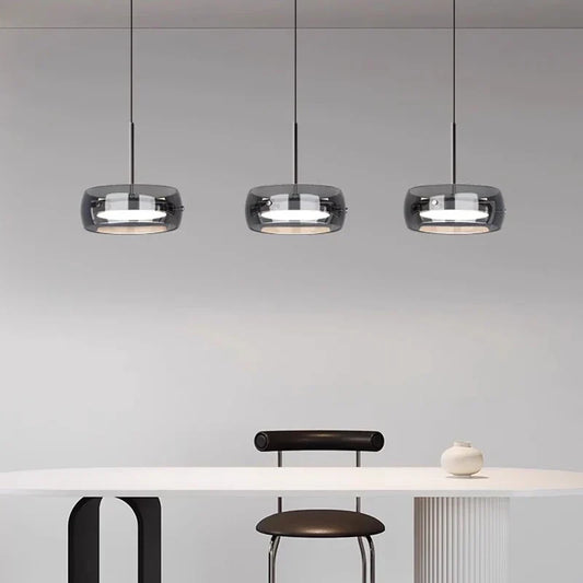 AureliaLinea: Lámpara colgante LED moderna redonda con atenuación continua y control de temperatura de color – para sala de estar y cocina