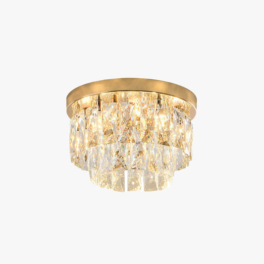 Aurestia: Lámpara de techo LED de lujo de metal y cristal – para salón y dormitorio