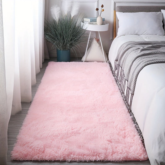 AuroValea: Alfombra rectangular moderna, suave, con patrón rosa – versátil para yoga, camping y uso en interiores.