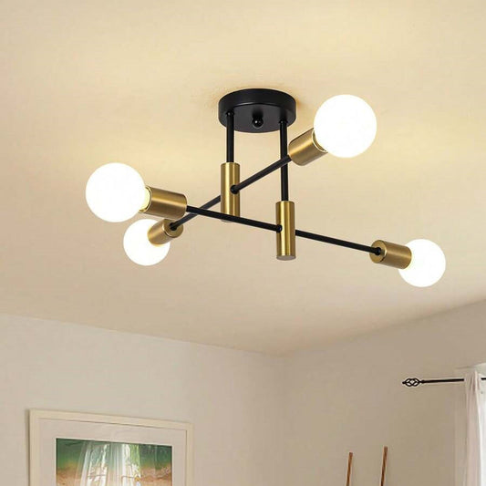 AuroraNord: Lámpara de techo escandinava LED negra – elegante y brillante para comedores y salas de estar