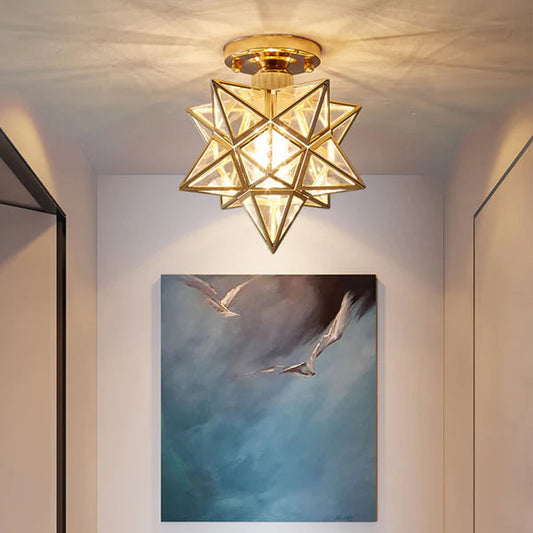 AuroraStern: Lámpara de techo LED en forma de estrella semi-empotrada – decorativa y acogedora para salas de estar y dormitorios