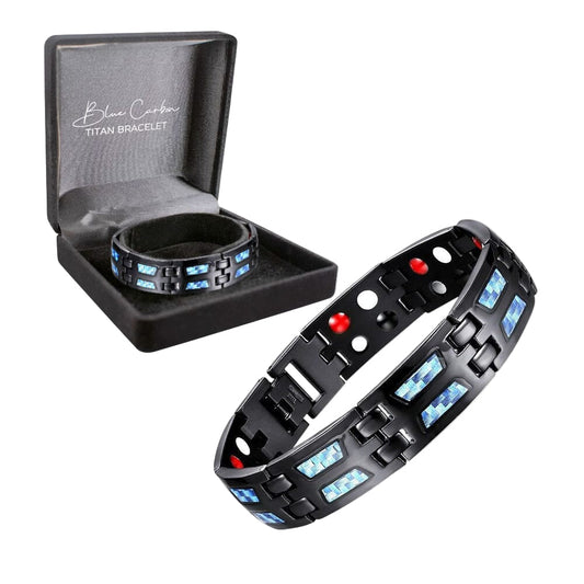 CarbonArmband™ Pulsera Titan de Carbón Azul