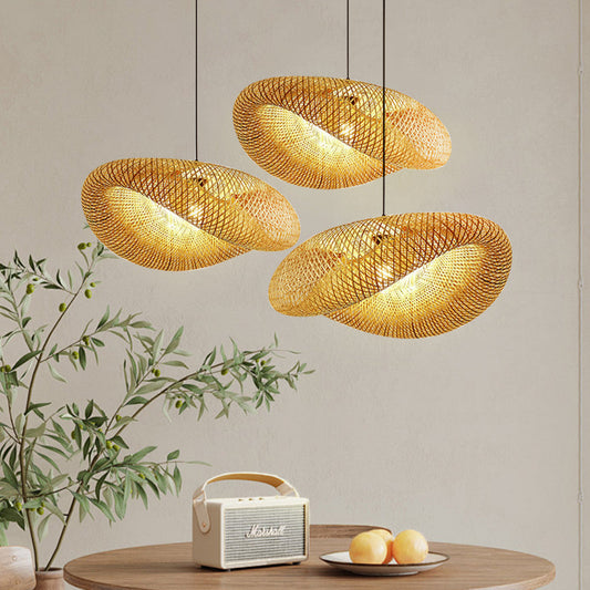 BambuLicht: Lámpara colgante LED de bambú – Lámpara colgante natural para comedor y sala de estar