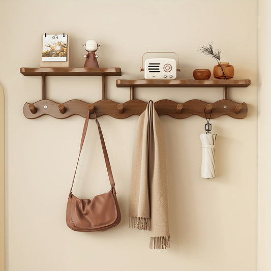 BambusLinie: Perchero de pared – diseño moderno en madera con 8 ganchos, ahorrador de espacio y decorativo para el pasillo y dormitorio