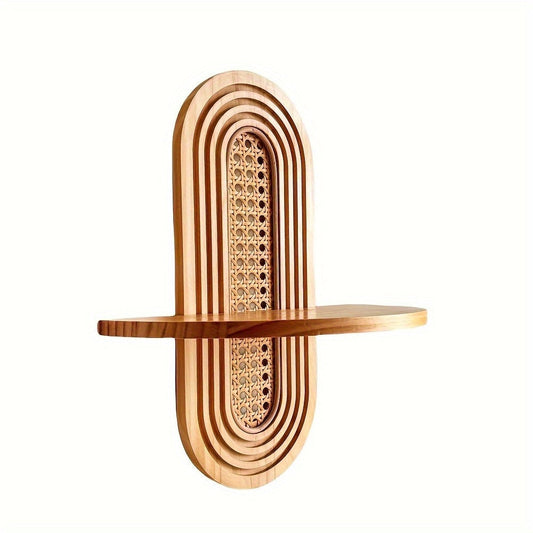 BohoHaken: Estante de pared de madera – decorativo, flotante y colgante con ganchos en estilo rústico de granja para sala de estar y dormitorio