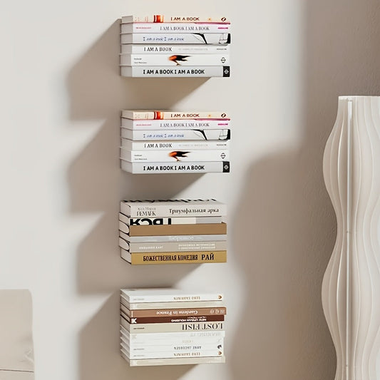 BücherStahl: Estantes de pared de metal – estables, ahorradores de espacio y flotantes para sala de estar y dormitorio