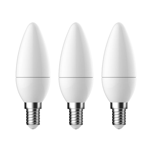 C35 | E14 | 250lm | Blanco cálido 2700k (25w eqv) (Paquete de 3)