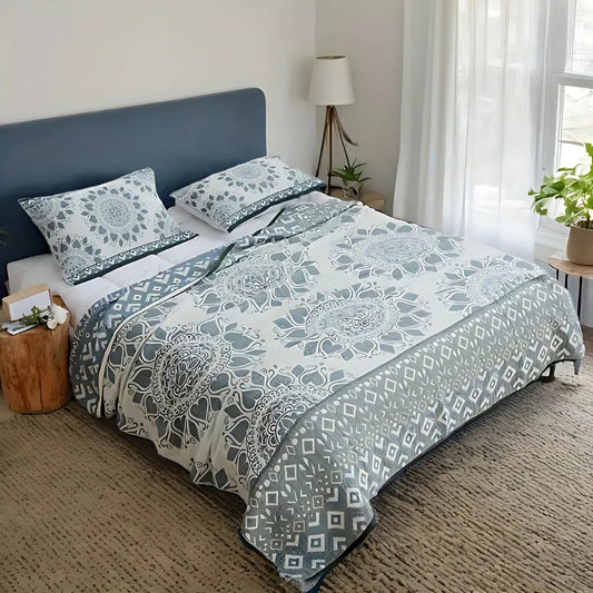 CalidaBloom: mantas de algodón en un elegante diseño floral con calidad de muselina transpirable y suavidad acogedora – para sofá y cama