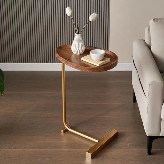 CaviraSchlau: Mesa auxiliar en forma de C con tamaño compacto y uso flexible – para sofá y cama